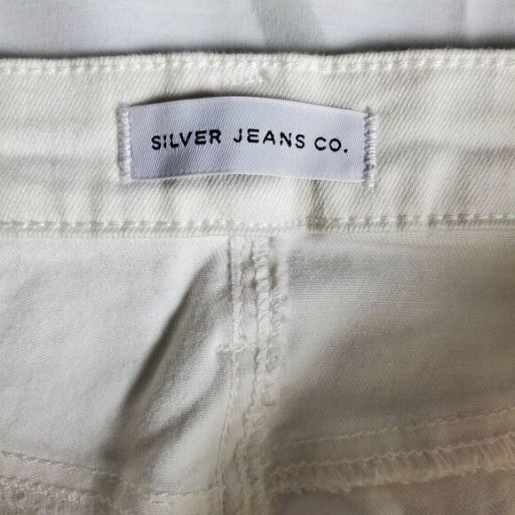 Silver Jeans Co. Most Wanted Skinny White Distressed Raw Hem W33 L27 - Picture 6 of 9